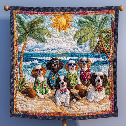 Spaniel in Sun Fields Quilted Blanket - Throw (55" x 60")
