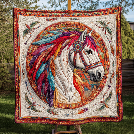 Spirit of the Painted Horse Quilted Blanket - Throw (55" x 60")