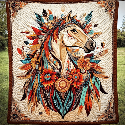 Spirit of the Plains Quilted Blanket - Throw (55" x 60")