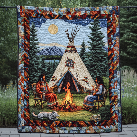 Spirit of the Plains Quilted Blanket - Throw (55" x 60")