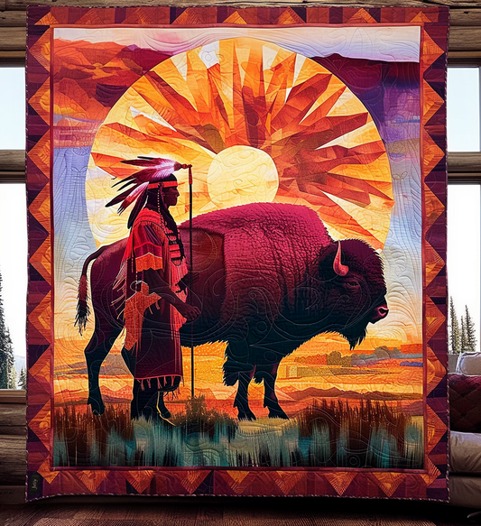 Spirit of the Plains Quilted Blanket - Throw (55" x 60")