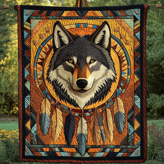 Spirit of the Wolf Quilted Blanket - Throw (55" x 60")
