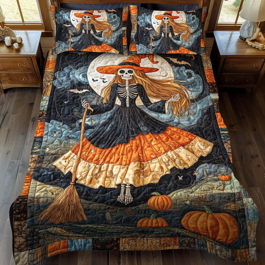 Spooky Cat 3-Piece Quilted Bedding Set - Single (59" x 70")