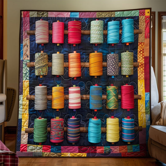 Spools of Color Quilted Blanket - Throw (55" x 60")