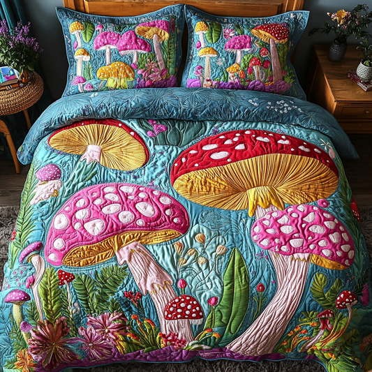 Spore Dreams 3-Piece Quilted Bedding Set - Single (59" x 70")