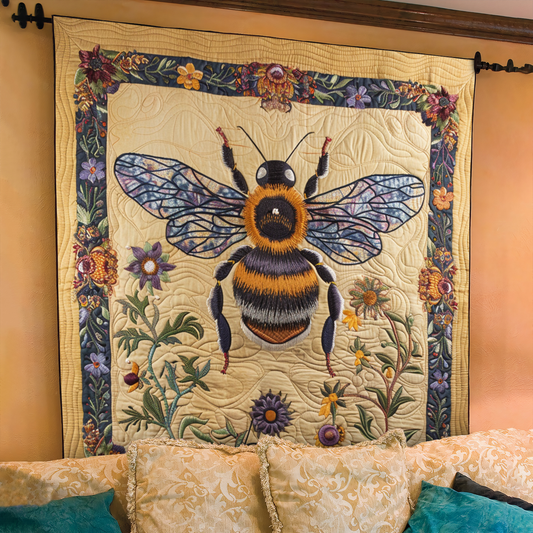 Spring Bee Quilted Blanket - Throw (55" x 60")