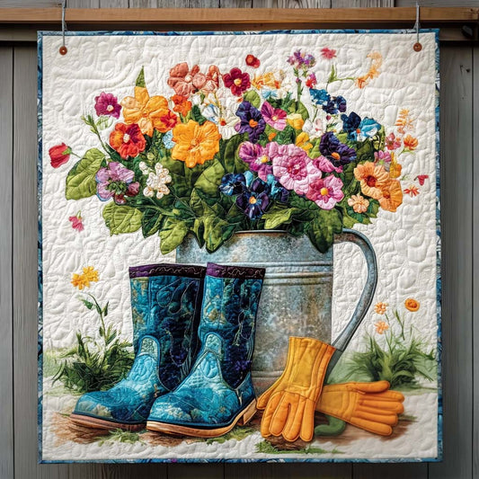 Spring Blossoms Quilted Blanket - Throw (55" x 60")