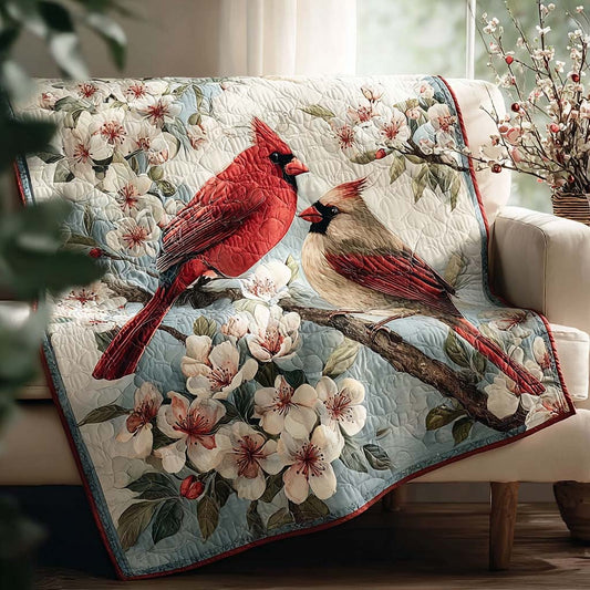 Spring Cardinal Pair Quilted Blanket - Baby (30" x 40") - Pack 1