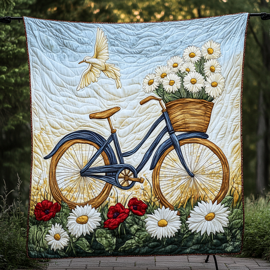 Springtime Pedal Quilted Blanket - Throw (55" x 60")