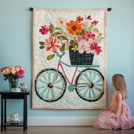 Springtime Pedals Art Quilt Hanging - Baby (30" x 40")
