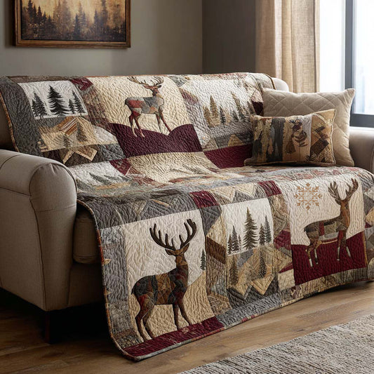 Stag Squares Quilted Blanket - Baby (30" x 40") - Pack 1