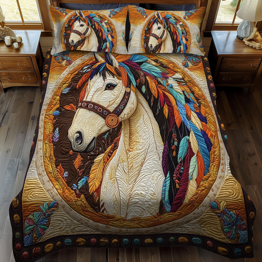 Stallion Spirit 3-Piece Quilted Bedding Set - Single (59" x 70")