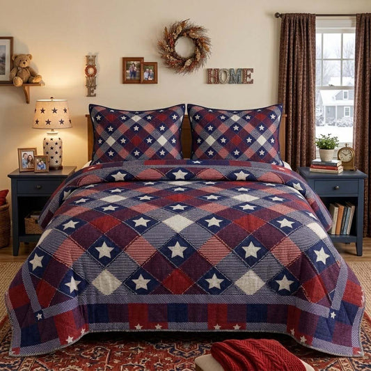 Star Harbor 3-Piece Quilted Bedding Set - Single (59" x 70")