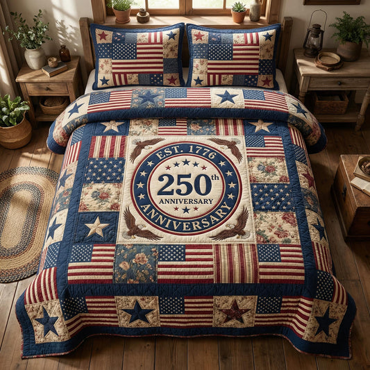 Star Heritage 3-Piece Quilted Bedding Set - Single (59" x 70")