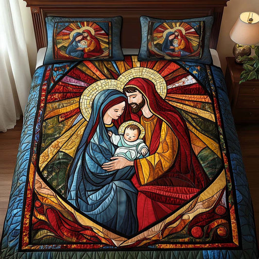 Star Of Bethlehem 3-Piece Quilted Bedding Set - Single (59" x 70")