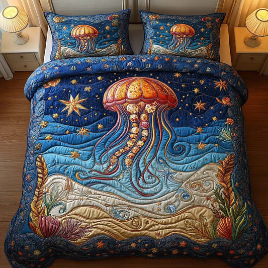 Star Sea 3-Piece Quilted Bedding Set - Single (59" x 70")