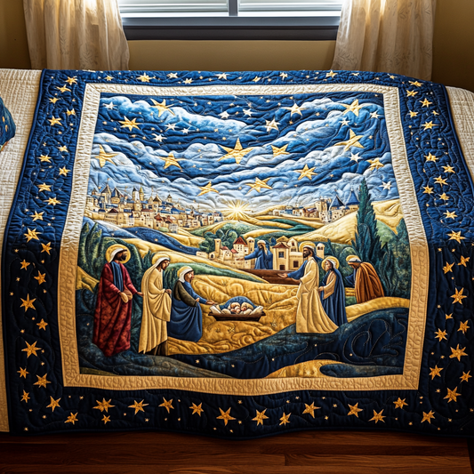 Star of Bethlehem Quilted Blanket - Throw (55" x 60")