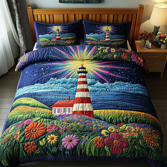 Starburst Beacon 3-Piece Quilted Bedding Set - Single (59" x 70")