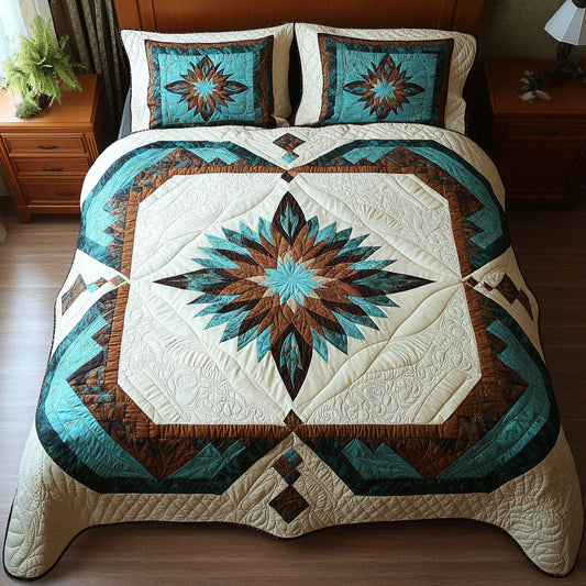 Starburst Serenity 3-Piece Quilted Bedding Set - Single (59" x 70")