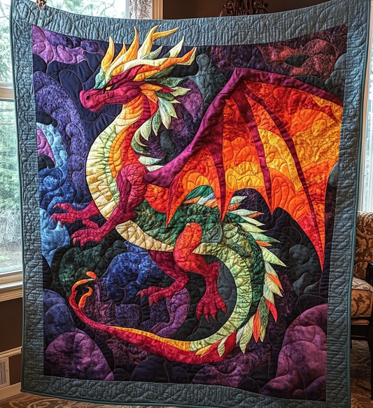 Starfire Dragon Quilted Blanket - Throw (55" x 60")