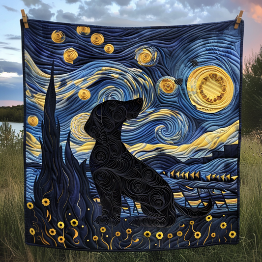 Stargazing Dachshund Quilted Blanket - Throw (55" x 60")
