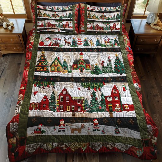 Starlit Santa 3-Piece Quilted Bedding Set - Single (59" x 70")