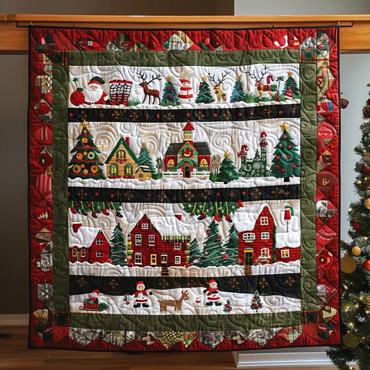 Starlit Santa Quilted Blanket - Throw (55" x 60")