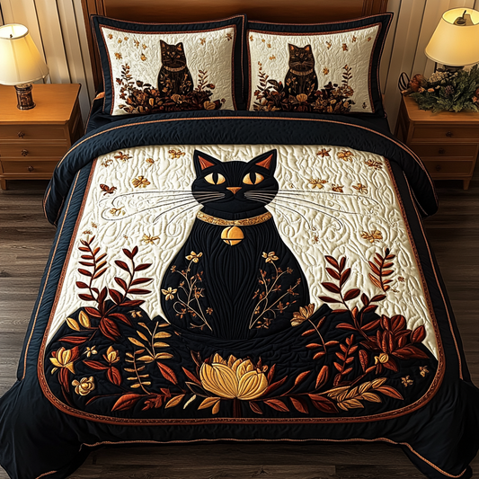 Starlit Panther 3-Piece Quilted Bedding Set - Single (59" x 70")