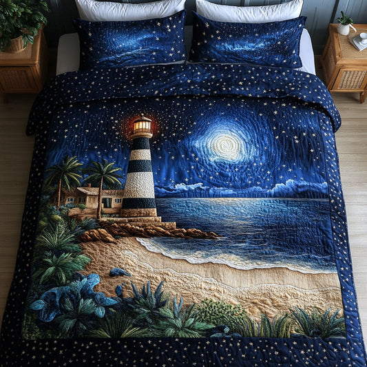 Starry Beach 3-Piece Quilted Bedding Set - Single (59" x 70")