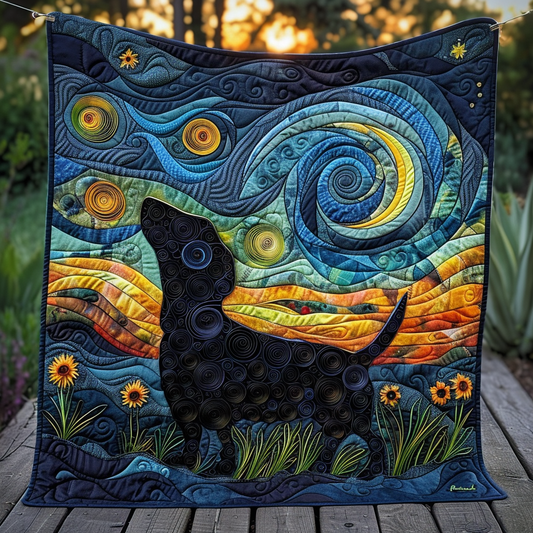 Starry Dachshund Quilted Blanket - Throw (55" x 60")