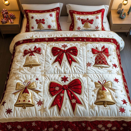 Starry Bells 3-Piece Quilted Bedding Set - Single (59" x 70")