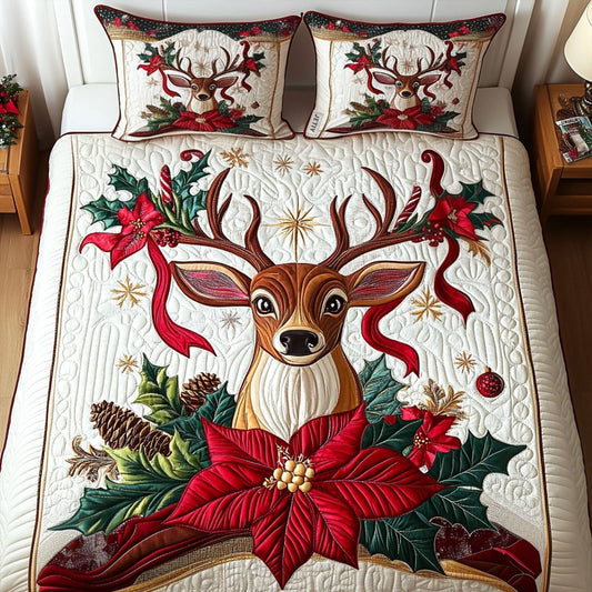 Starry Holiday 3-Piece Quilted Bedding Set - Single (59" x 70")