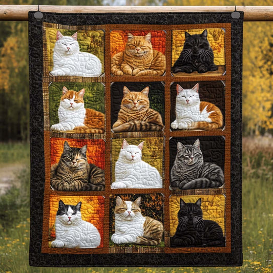 Starry Kitten Quilted Blanket - Throw (55" x 60")