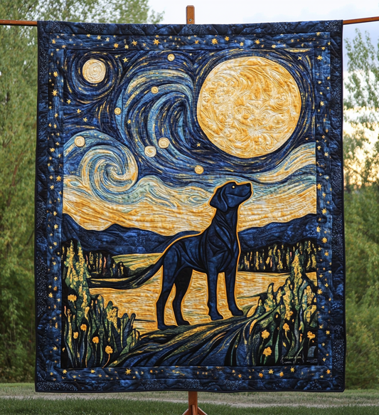 Starry Labrador Nights Quilted Blanket - Throw (55" x 60")