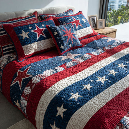 Starry Nation 3-Piece Quilted Bedding Set - Single (59" x 70")
