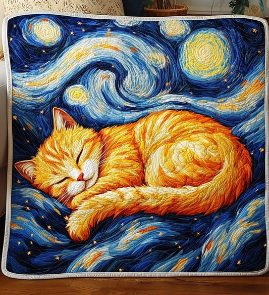 Starry Night Catnap Quilted Blanket - Throw (55" x 60")