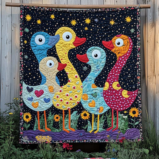 Starry Night Ducks Quilted Blanket - Throw (55" x 60")