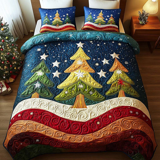 Starry Pines 3-Piece Quilted bedding Set - Single (59" x 70")