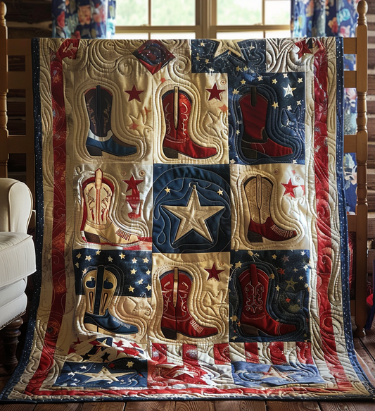 Stars & Spurs Spectacle Quilted Blanket - Throw (55" x 60")