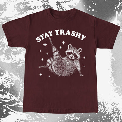 Funny Raccoon Stay Trashy Cute Trash Panda Shirt, funny meme tee gift (view 7)