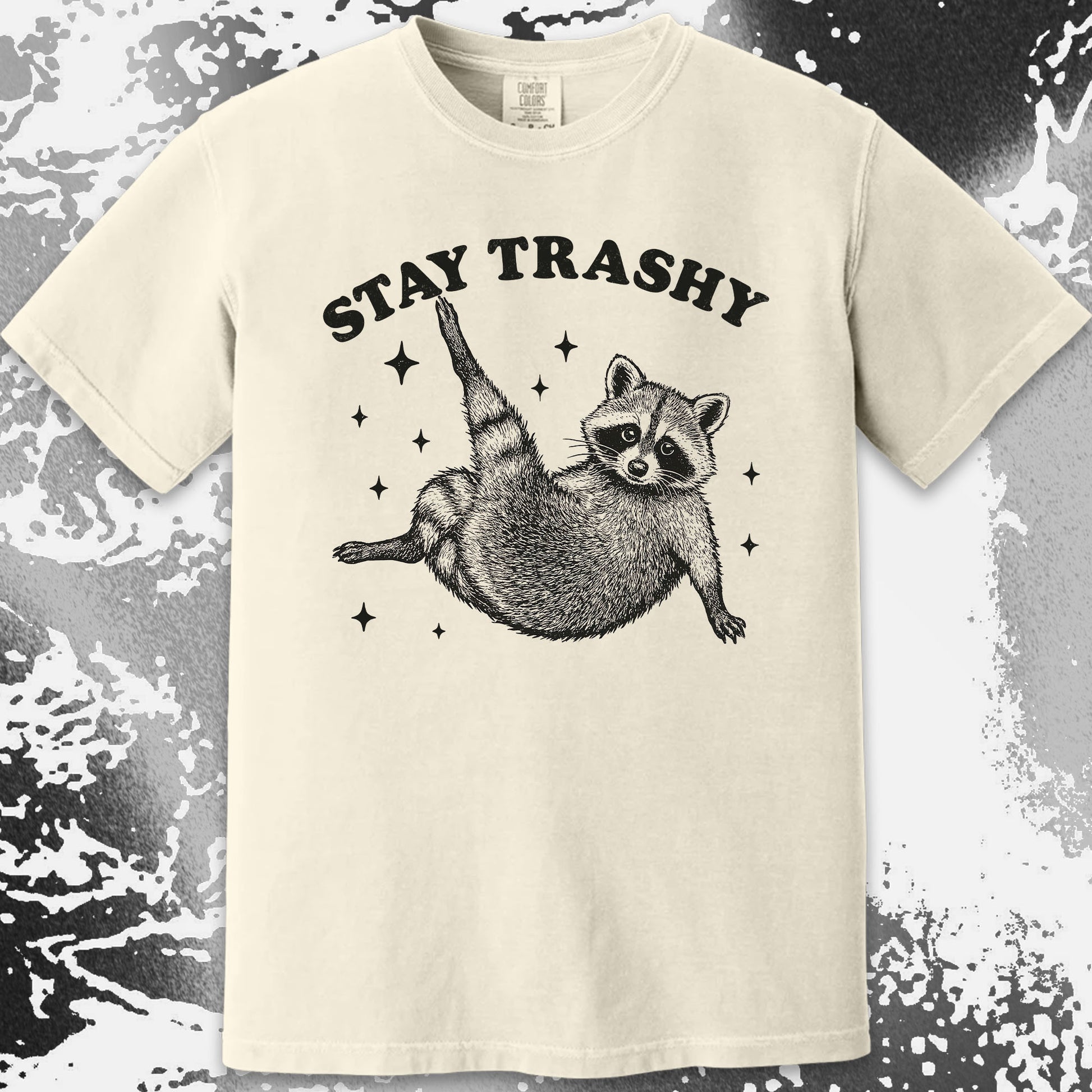 Funny Raccoon Stay Trashy Cute Trash Panda Shirt, funny meme tee gift (view 11)