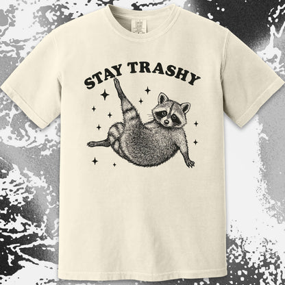 Funny Raccoon Stay Trashy Cute Trash Panda Shirt, funny meme tee gift (view 11)
