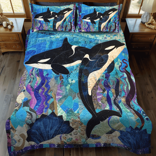 Stellar Sea Journey 3-Piece Quilted Bedding Set - Single (59" x 70")