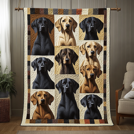 Stretchy Pooch Patterns Quilted Blanket - Throw (55" x 60")
