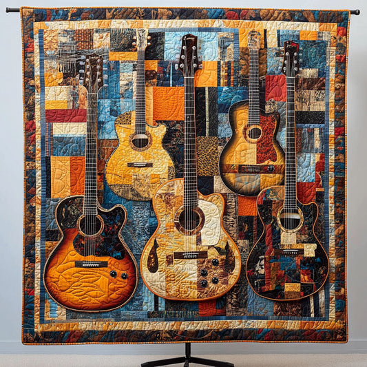 Strumming Colors Quilted Blanket - Throw (55" x 60")