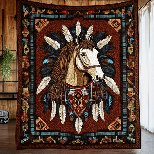 Stunning Horse Equestrian Quilted Blanket - Throw (55" x 60")