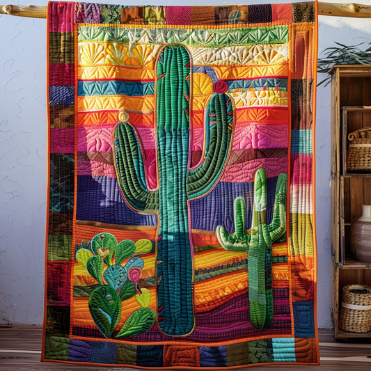 Succulent Sizzle Quilted Blanket - Throw (55" x 60")