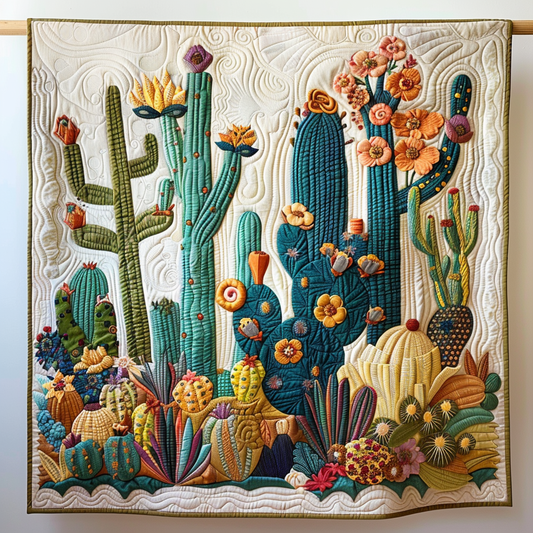 Succulent Splashes Quilted Blanket - Throw (55" x 60")