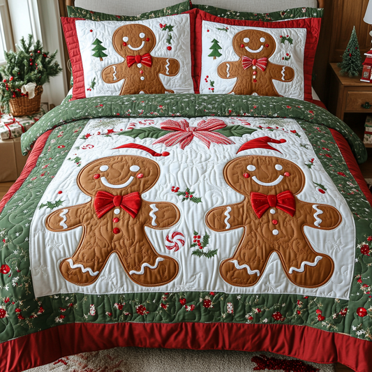 Sugar And Spice Delight 3-Piece Quilted Bedding Set - Single (59" x 70")