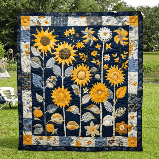 Sunburst Floral Quilted Blanket - Throw (55" x 60")